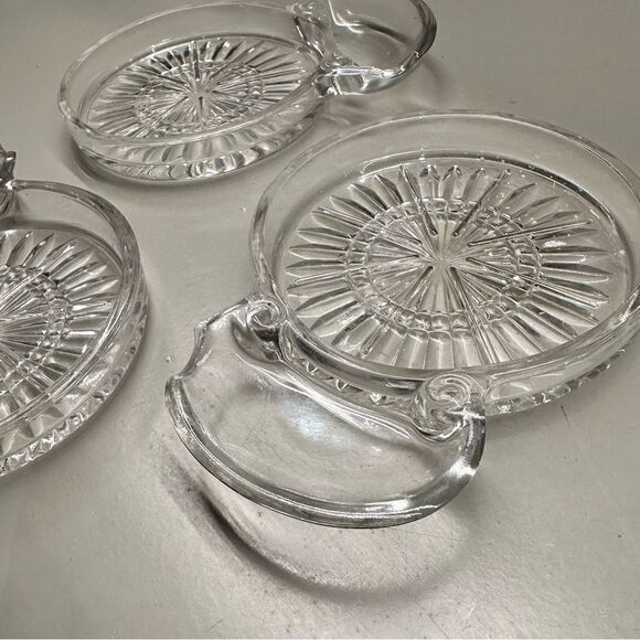 Vintage MCM Sip N Smoke Glass Coaster Ashtray Combo Set of 3 mid century modern - Picture 4 of 9